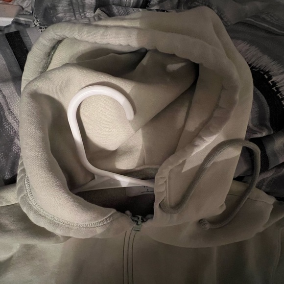 TNA zip up sweater in sage green - Picture 2 of 5